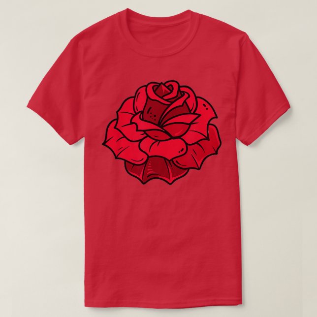 Pocket Flower Romantic Kärlek Pocket med enkel Röd T Shirt (Design framsida)