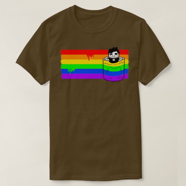Pocket Gay pride T Shirt (Design framsida)