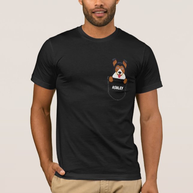 Pocket German Shepherd puppy söt hund T Shirt (Framsida)