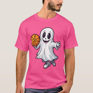 Pocket Ghost Basketball Halloween Spooky T Shirt
