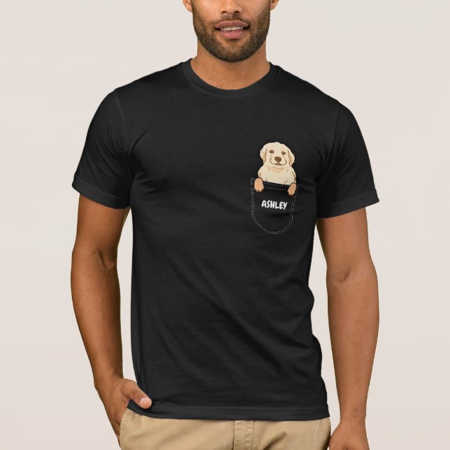 Pocket Golden hämmande puppy söt hund T Shirt (Framsida)