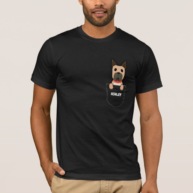 Pocket Great dane puppy söt hund T Shirt (Framsida)