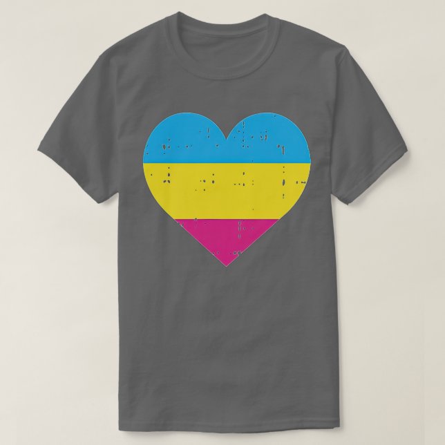 Pocket Heart Funny LGB Pansexual Färg Flagga Pride T Shirt (Design framsida)