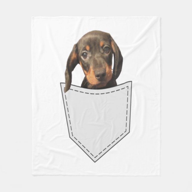 Pocket Hund Dachshund Fleecefilt (Framsidan)