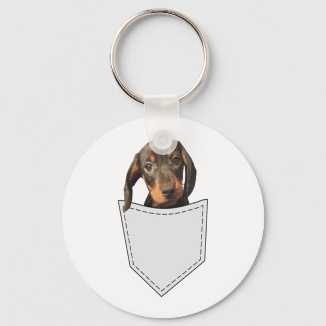 Pocket Hund Dachshund Nyckelring (Framsida)