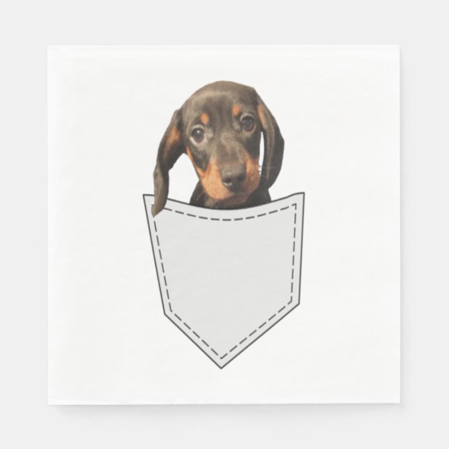 Pocket Hund Dachshund Pappersservett (Framsidan)