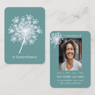 Pocket Keepsakes minne drottning Anne Snöre Flower Visitkort