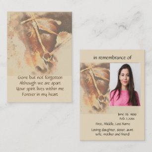 Pocket KeepVEY Minnemorial for Horse Fläkt Visitkort