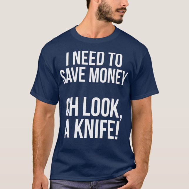 Pocket Knivar Collector Enthusiast Funny T Shirt (Framsida)