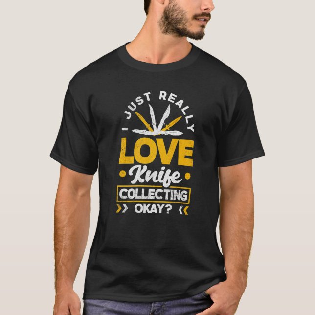 Pocket Knivar Collector I Verkligen Knivar Co. T Shirt (Framsida)