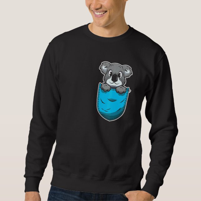 Pocket Koala Bear Lång Ärmad Tröja (Framsida)