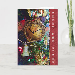 Pocket-kortet god jul Vintage Guld Helgkort