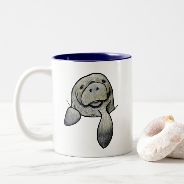 Pocket Manatee KiniArt Två-Tonad Mugg (Med munk)