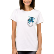 Pocket med Blåa blommor