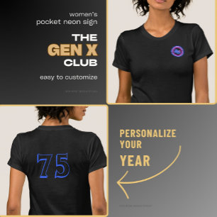 Pocket med GENX KLUBB Neon Sign med År T Shirt