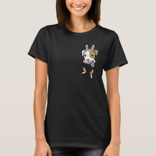 Pocket Påsk Pitbull Bunny Pittie Hund Women K T Shirt