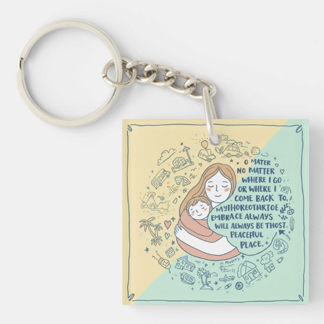 Pocket Peace: Mor Embrace Doodle Keychain (Framsidan)