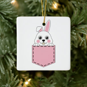 Pocket Pet Bunny Julgransprydnad Keramik