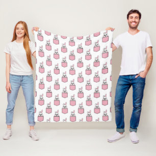 Pocket Pet Bunny Mönster Fleecefilt