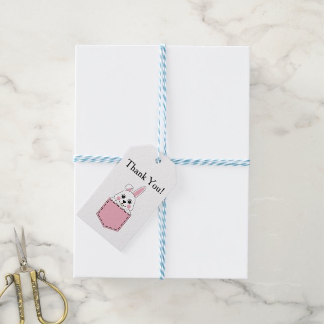 Pocket Pet Bunny Personalize Presentetikett (Med Snöre)