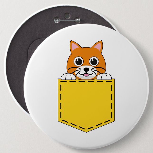 Pocket Pet Cat Knapp (Framsida & baksida)