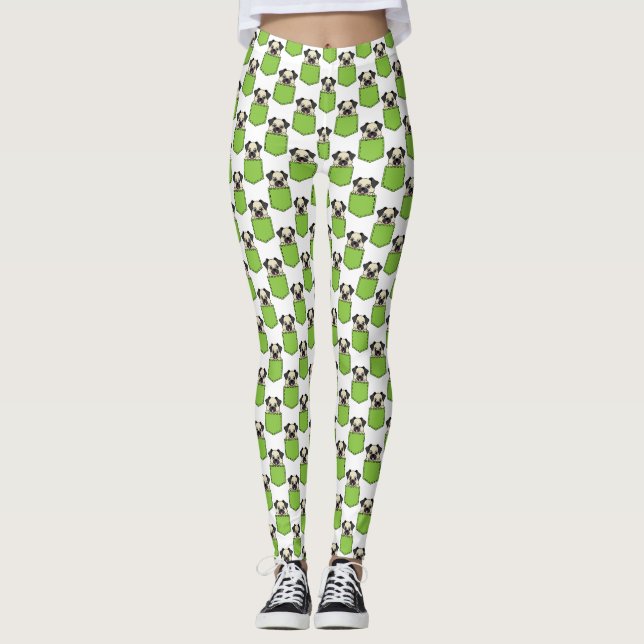 Pocket Pet Hund Mönster Leggings (Framsida)
