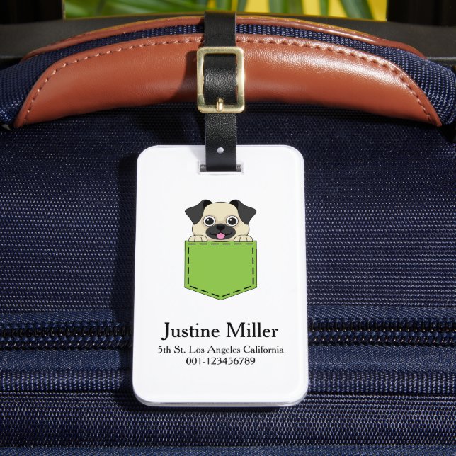 Pocket Pet Hund Personalize Bagagebricka (Framsida Insitu 2)