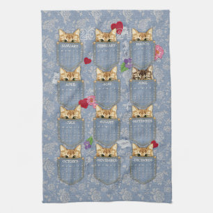 Pocket Pets Kittens 2024-kalender Kökshandduk
