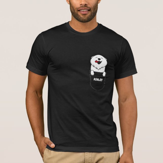 Pocket Pommern puppy söt hund T Shirt (Framsida)
