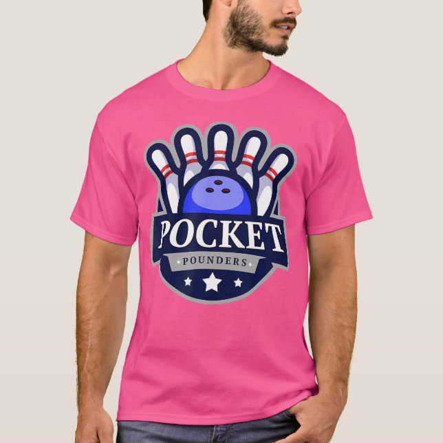 Pocket Pounders Team Bowling Manar och Kvinnor T Shirt (Framsida)