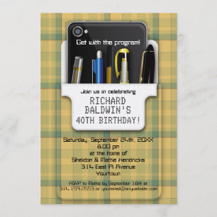 Pocket Protector Geek Birthday Inbjudningar