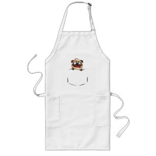 Pocket Pug Puppy Långt Förkläde