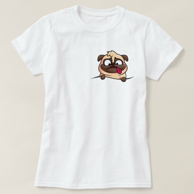 Pocket Pug T Shirt (Design framsida)