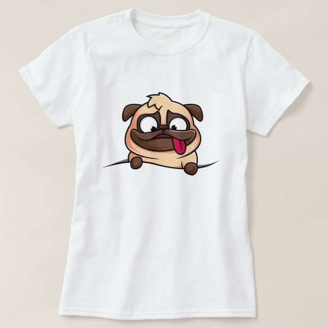 Pocket Pug T Shirt (Design framsida)