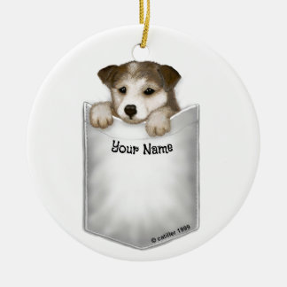 Pocket Puppy Hund Julgransprydnad Keramik