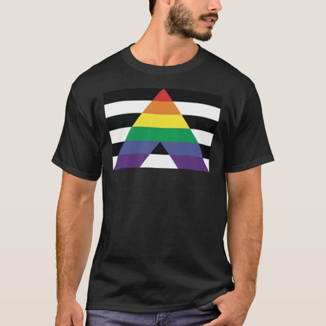 Pocket Rak Ally Pride Flagga Essential T-Shirt (Framsida)