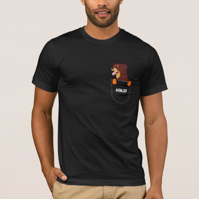 Pocket Rottweiler puppy söt hund T Shirt (Framsida)