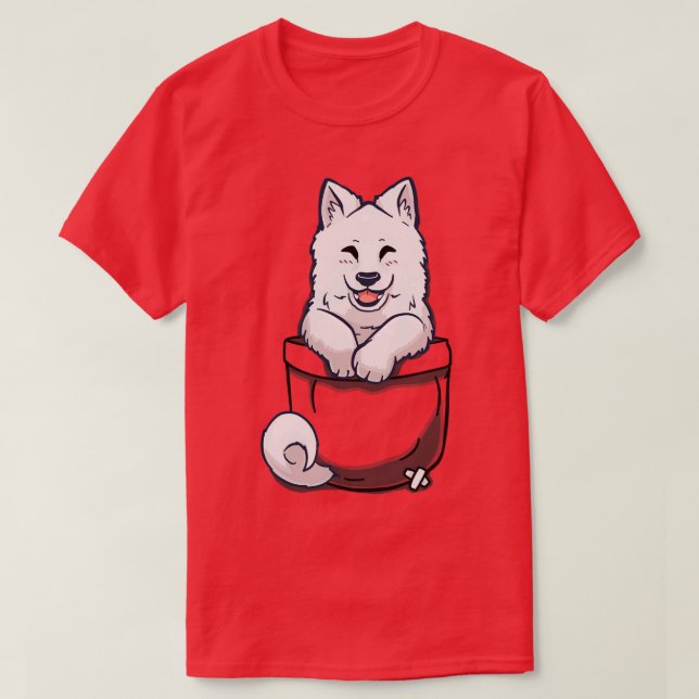 Pocket Samoyed T Shirt (Design framsida)