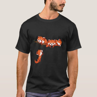 Pocket Series Red Panda Playing Bear T Shirt