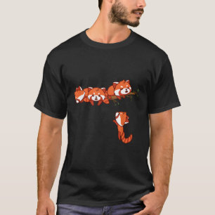 Pocket Series Red Panda Spelande Bear Animal T Shirt