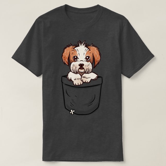 Pocket Shih Tzu T Shirt (Design framsida)