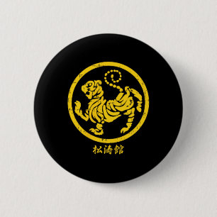 Pocket Shotokan Tiger Karate Symbol Guld Kampsport Knapp