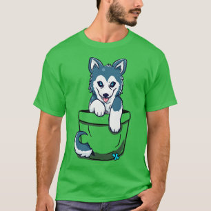 Pocket Siberian husky T Shirt