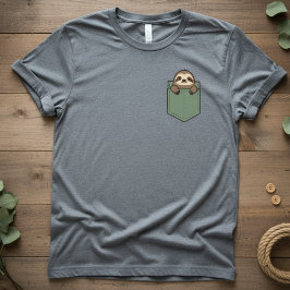 Pocket Sloth — Cute Pocket TDesign, Minimal Sloth T Shirt