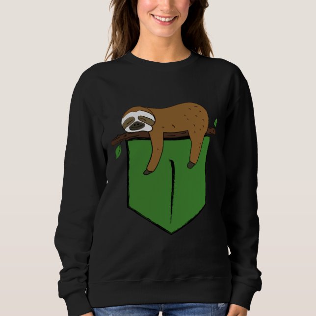 Pocket Sloth Design T Shirt (Framsida)