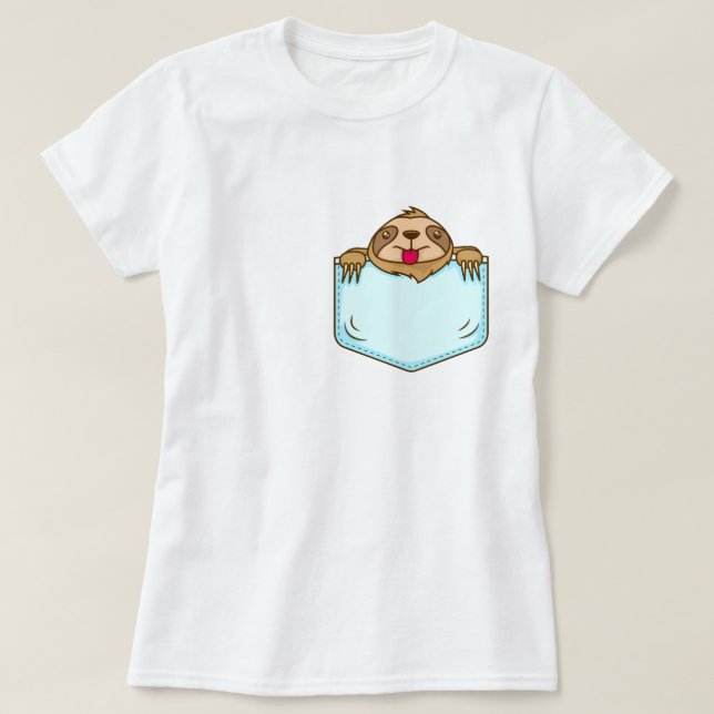 Pocket Sloth T Shirt (Design framsida)