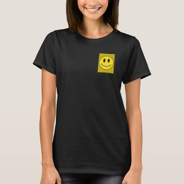 Pocket Smiling Face Costume Happy Cute Smile Trend T Shirt (Framsida)