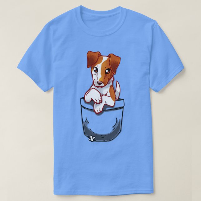Pocket Smooth Fox Terrier Hund T Shirt (Design framsida)