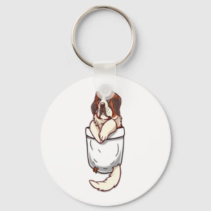 Pocket St Bernard Puppy Nyckelring