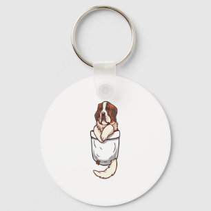 Pocket St Bernard Puppy Nyckelring